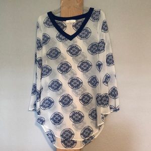 Blue and White Cover Up Size S/M